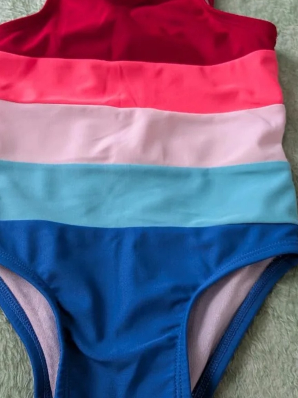 Colorblock One-Piece Swimsuit - Multicolor Stripes